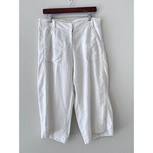 White women100% linen capris size 8 excellent pre owned condition